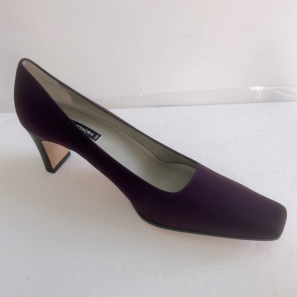 Adrienne Vitttadini $129 Elisir Peach Fabric Square Toe Pumps Shoes Size 9.5 NIB - Picture 3 of 7